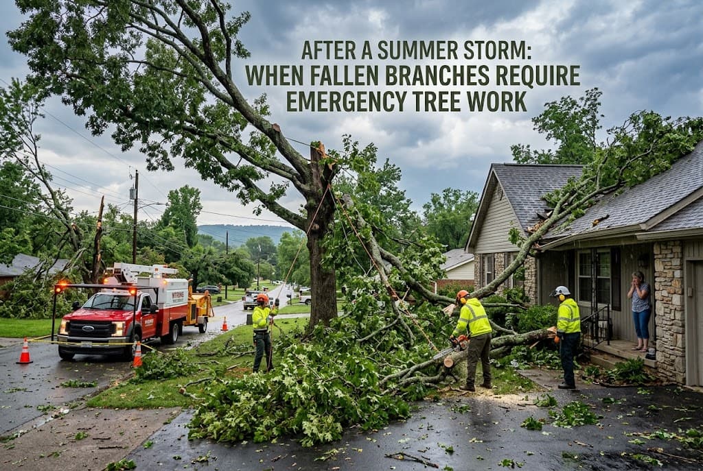 After a Summer Storm When Fallen Branches Require Emergency Tree Work